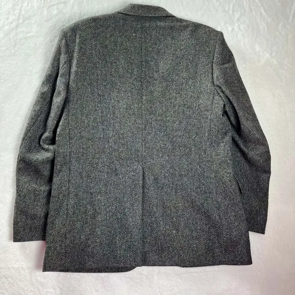 Farah WFT 100% Wool Tweed Blazer Gray‎ Herringbone Sport Coat Men's 42R